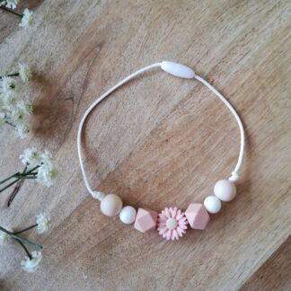 Siliconen Kinderketting "Roze Bloem"