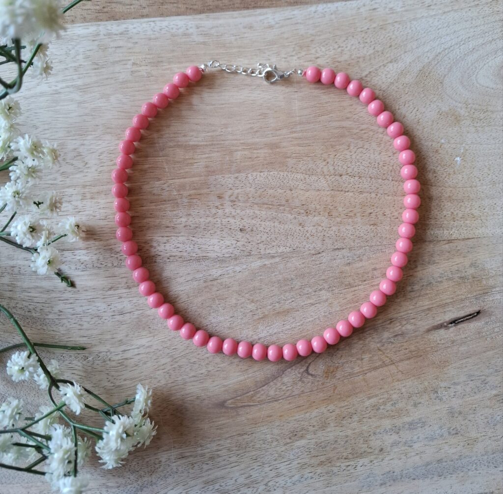 Ketting "Glanzend Roze"